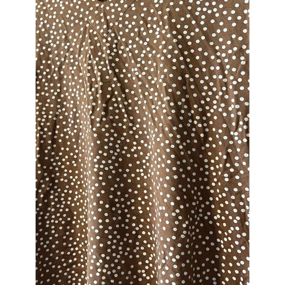 Womens J Jill Wearever Collection Polka Dot Top 3/4 Sleeve Brown Size Medium P‎ - Picture 10 of 12